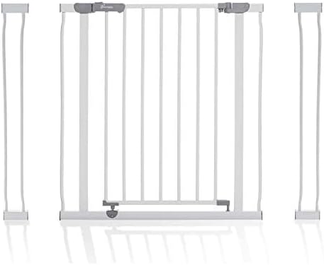 Dreambaby Ava Walk Thru Baby Safety Gate & Extension Set | Pressure Mounted Gate with Stay Open Features | Includes 2 x 3.5" Wide & 30" Tall Extensions | Fits 29.5-39.5 inch Openings - White - Image 6